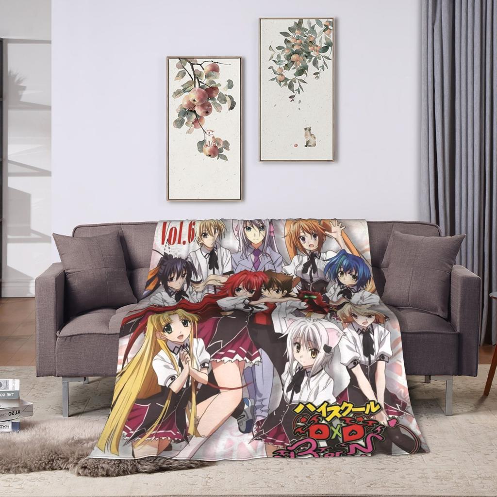 Soft Blankets Decorative High School DxD Throw Blanket Anime Flannel Bedspread For Outdoor Funny Sofa Bed Cover