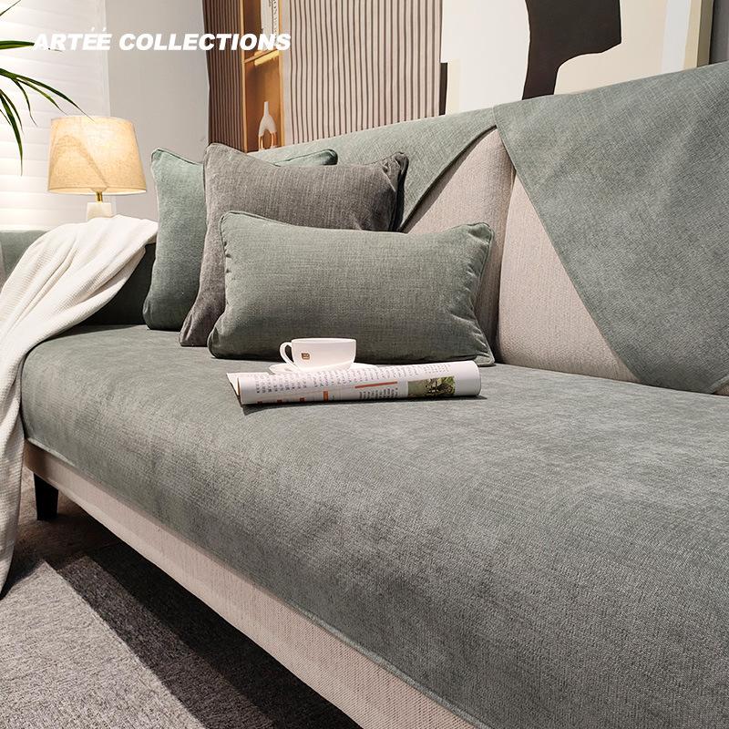 Nový moderní žinylkový potah na pohovku Jednoduchost potah na pohovku Jednobarevný protiskluzový polštářek na pohovku chránič na pohovku pohodlný potah na pohovku