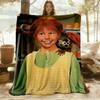 1pz Pippi Calzelunghe Scimmia Coperta da Esterno Leggera in Flanella, Morbida e Calda, Uso Stagione Singola per Divano, Esterno, Campeggio, Soggiorno, Ufficio074