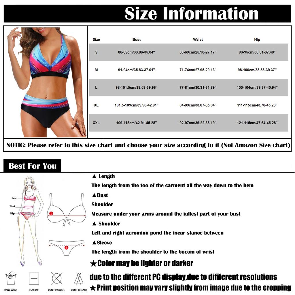 Women's Colours High-Breasted Straps Bikini Set Two-Piece Swimsuit
