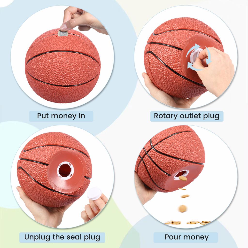 Piggy Bank for Kids Basketball/Football/Soccer/Baseball Money Box Cartoon Coin Piggy Bank Fall Resistant Children Birthday Gift