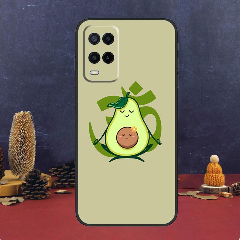 Avocado Yoga Funny Pattern For OPPO A17 A77 A58 A78 A98 A15 A5 A9 A96 A76 A16 A54 A74 A94 A52 A72 A79 A57S A53S Case
