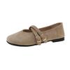 Spring new retro grandma shoes round head Mary Jane shoes one word buckle shallow mouth flat sole shoes women