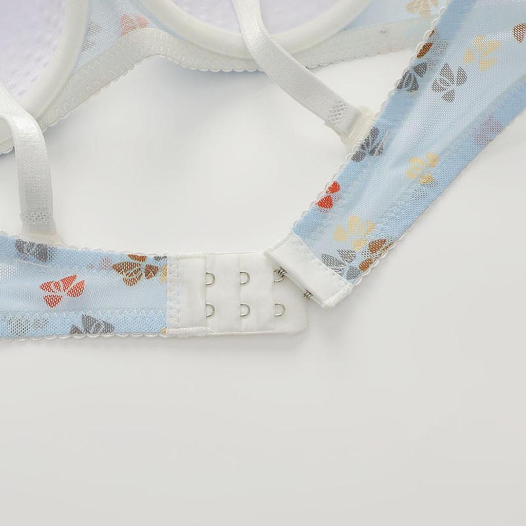 Women Printing Flower Converge Adjustable Bra Breathe Push Up Steel Ring Bra Bra Cozy Chest Tube Top Bralette Vest