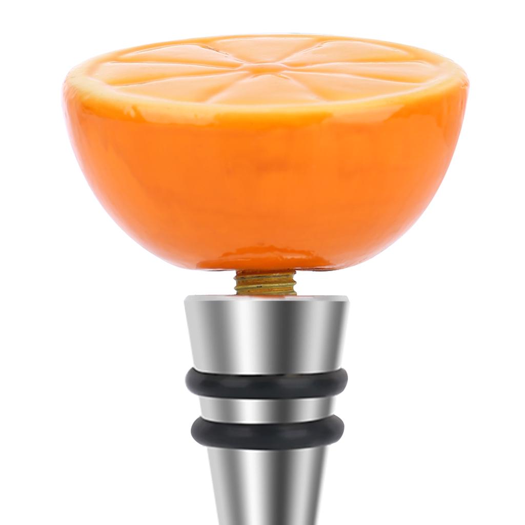 Tooarts Lemon Stopper Iron Wine Bottle Stopper Airtight Seal Decorative Lemon Cork Modern Wine