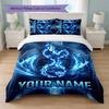Tottenham Hotspur FC Benutzerdefinierter Name Text Bettwäsche-Set 1 Bettbezug + 2 Kissenbezüge Fußball-Logo Personalisierte Geschenkidee für besonderen Anlass Schlafzimmerdekoration