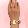 Modny minimalistyczny pusty kreatywny design otwarty bransoletka jednolity kolor lekka luksusowa biżuteria bransoletka pierścionek zestaw