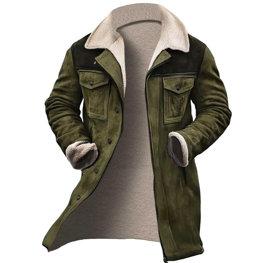 Men's Fall and Winter Loose Warm Windbreaker Jacket