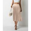 Damen Satinrock Sommer Lang Schlitz Professioneller A-Linien-Rock High Waist Rock