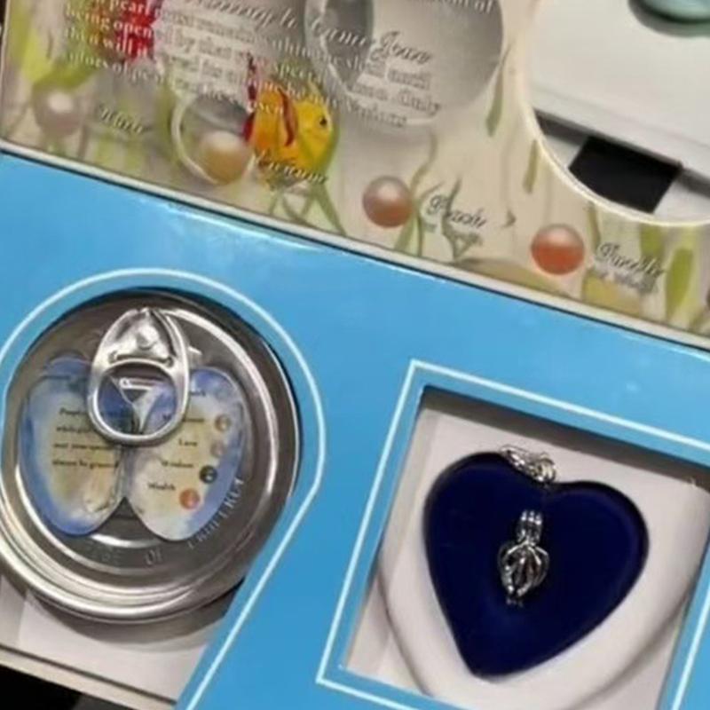 Confezione da 1 Elegante Collana con Ciondolo Fai-da-Te Perle Inclusa Conchiglia d'Ostrica e Scatola Regalo per Uso Quotidiano o Regalo Speciale