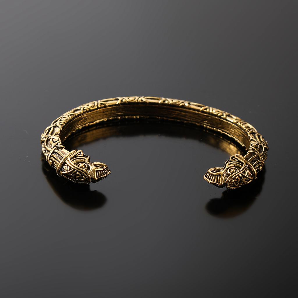 Exquisite Viking Odin Crow Head Open Bracelet Punk Hip Hop Party Scandinavian Mythology Accessories Retro Jewelry