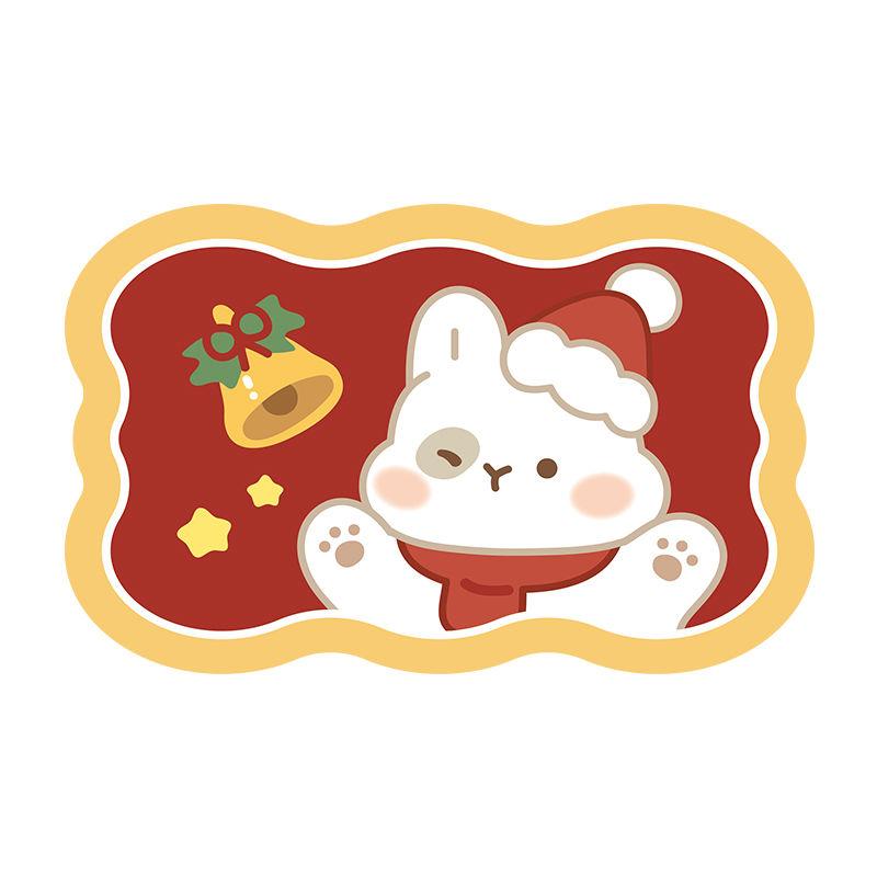 

Soft diatom mud Christmas elements toilet household floor mat toilet absorbent mat bathroom door non-slip floor mat carpet 40X60cm 15.7X23.6in