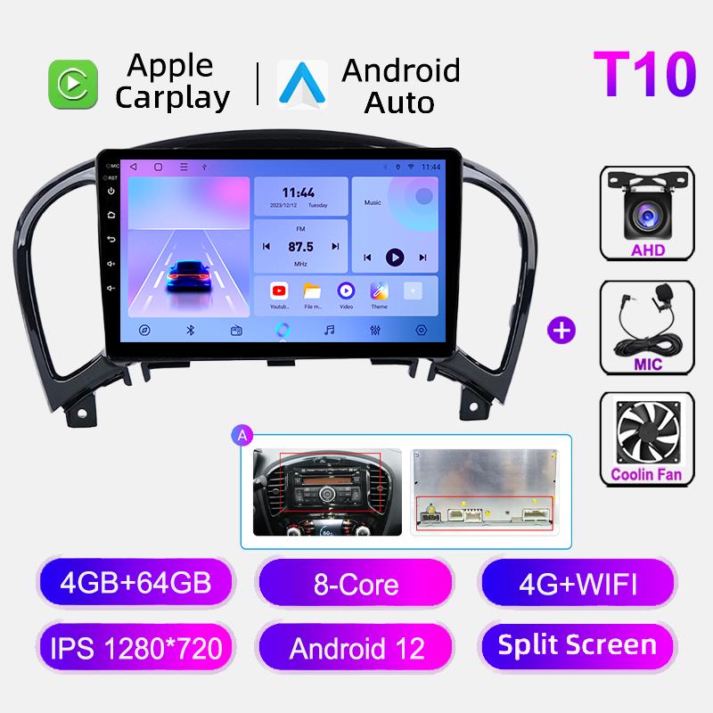 4G WIFI Car Radio Android 12 For Nissan Juke YF15 2010-2014 Multimedia Video Player BT Carplay GPS Navigation Head Unit No DVD