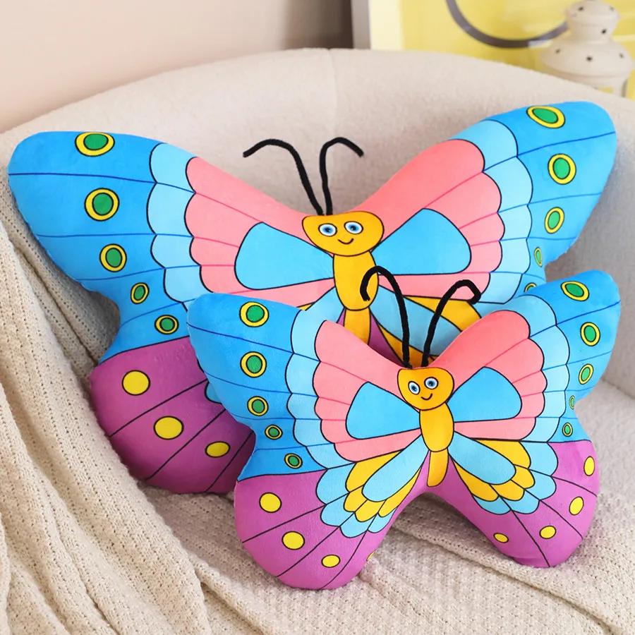 Beautiful Simulation Soft Butterfly Plush Pillow Toy Stuffed Animals Colour Kids Toys Cushion Home Decoration Girl Birthday Gift