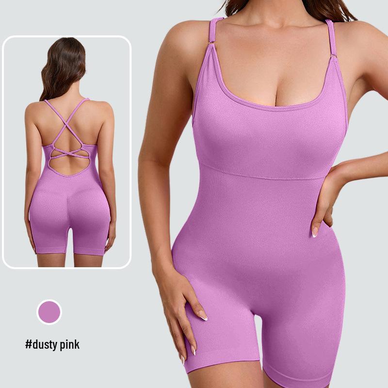 "Women's Nude Yoga Sling Jumpsuit for High-Intensity Dance & Fitness"