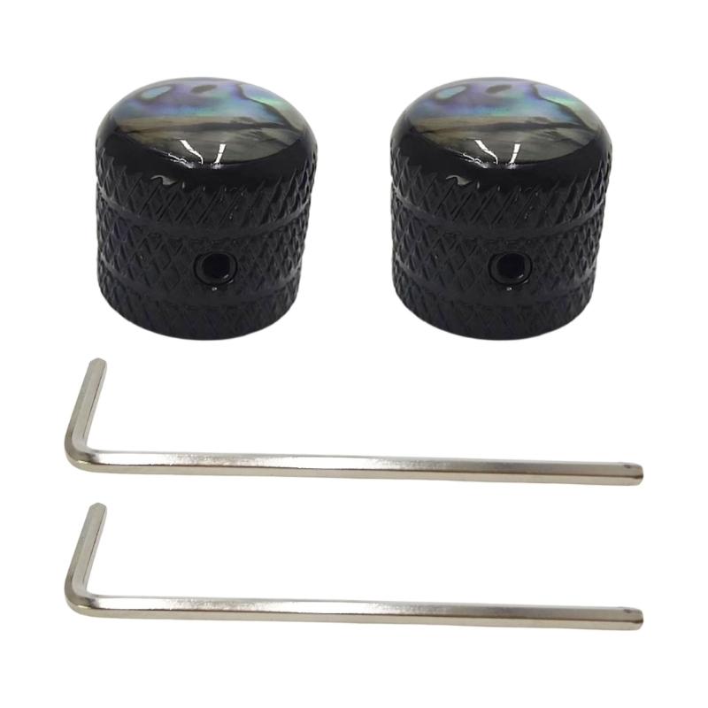 

Pack of 2pcs Aesthetic Guitar Tuning Knobs Guitar Potentiometer Caps Set Boosting Visual Appeal on Stage Instruments чёрный
