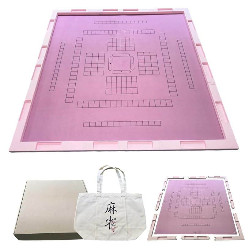 

73cm Japanese Mahjong Tablecloth Set with Adjustable Joints | Mahjong Mat with Guide, Connecting Frame, and Canvas Tote Storage Bag | Lightweight,