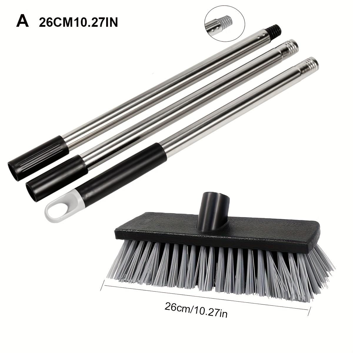 Large Hard Bristle Broom, Wooden Floor Washer, Adjustable Multi-Section Long Handle, Concrete Push Broom Outdoor Garage Broom