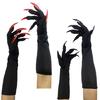 Cool Halloween Gloves Long Section Spooky Claw Dress Up Gloves Fashionable Long Nails Cosplay Halloween Funny Gloves