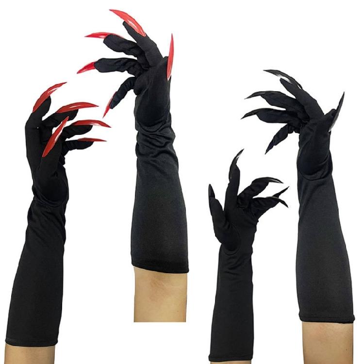 Cool Halloween Gloves Long Section Spooky Claw Dress Up Gloves Fashionable Long Nails Cosplay Halloween Funny Gloves