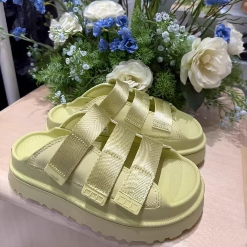 

Summer fashion thick-soled heightening cool slippers for women s outer wear 2025 new versatile one-word slippers for women s casual slippers for women 39 зелений