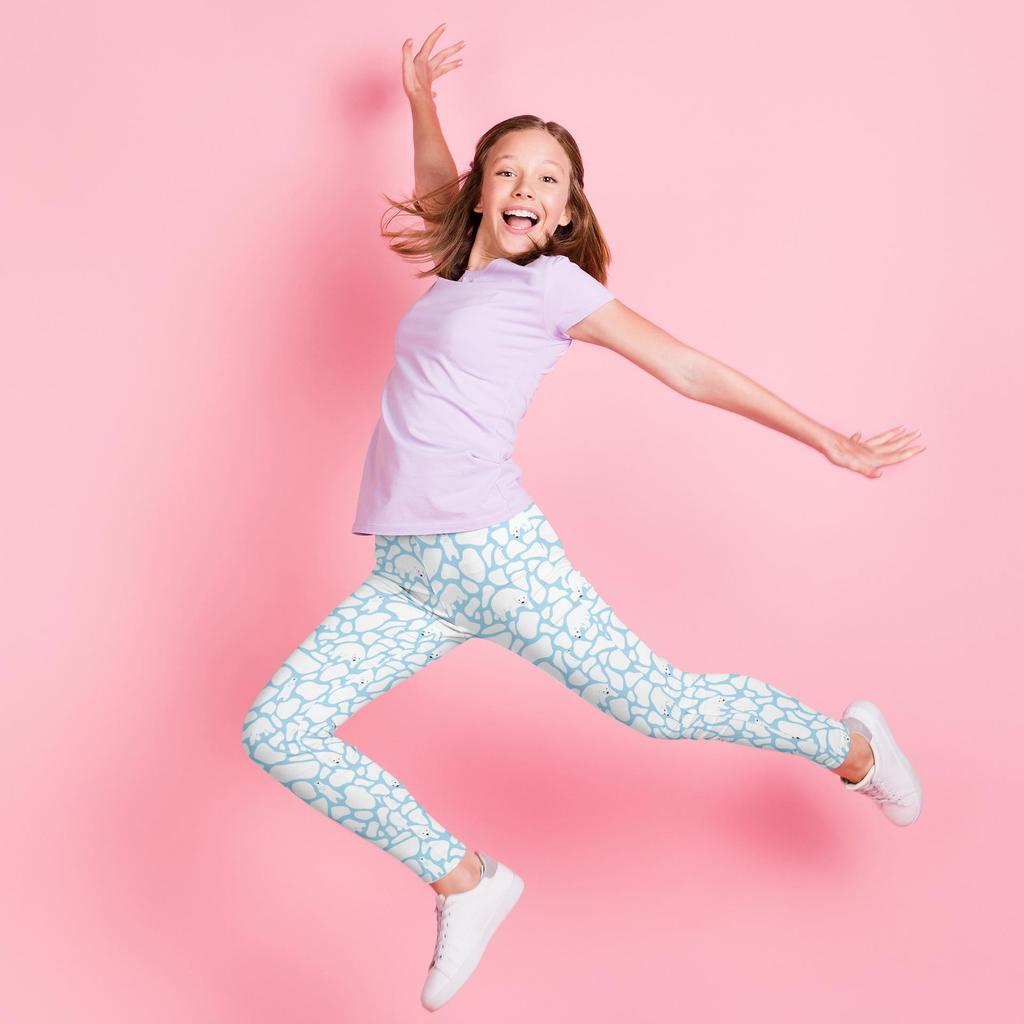 Girls' Cute Cartoon Print Sports Leggings - Stretchy and Stylish Tights