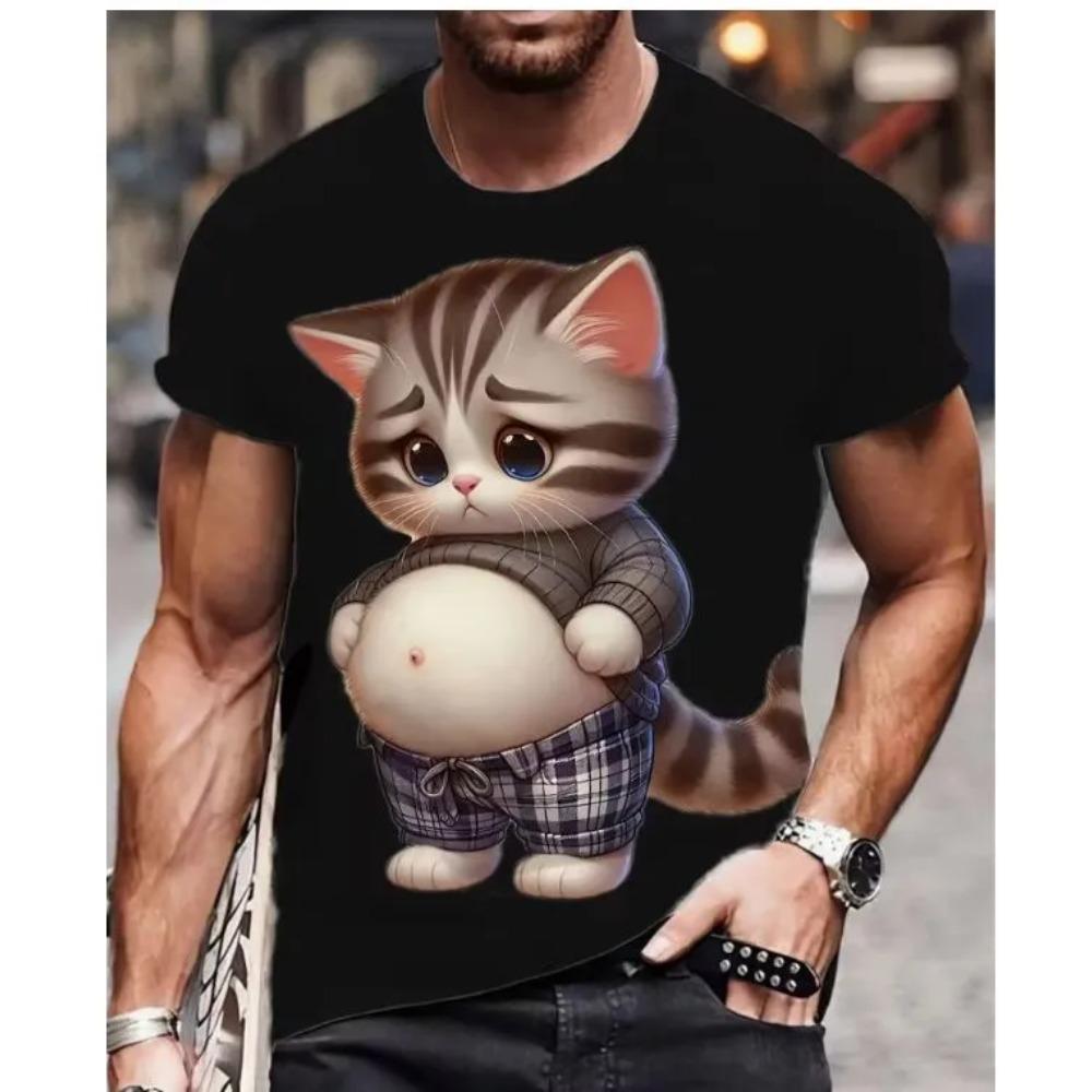 Interesting Small Animals Summer T-shirt 3D Printed Short Sleeved Fashionable Comfortable Soft Breathable Large Loose Man T-shirt