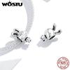 Wostu Animal Charm Copper Koala Fox Bear Beads Cow Panda Rabbit Pendant Fit Original Bracelet Diy Jewelry For Women
