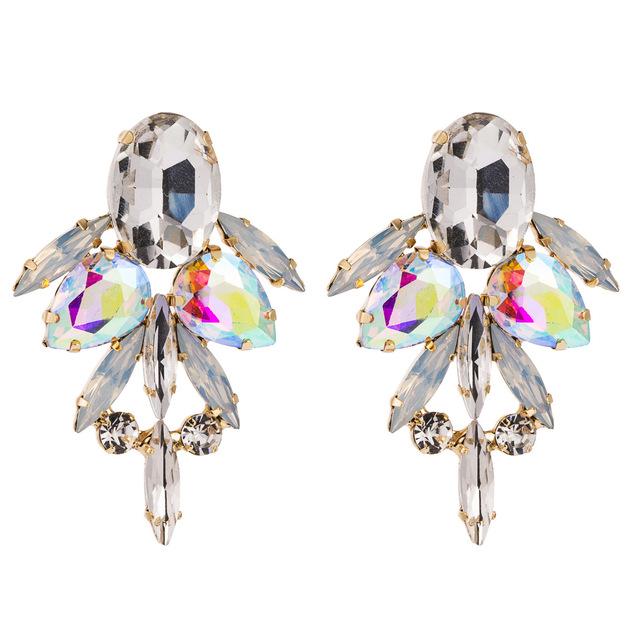 Kristall-Tropfenohrringe für Damen, geometrischer Statement-langer baumelnder Ohrring, großer Ohrring für Damen