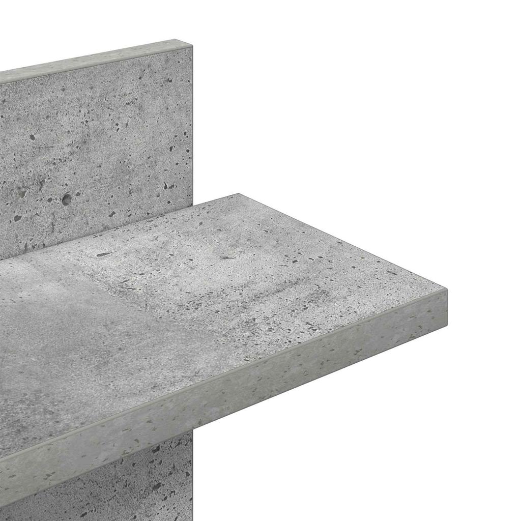 Wall Shelf Concrete Gray 48.5 X 15 X 101 Cm Engineered Wood