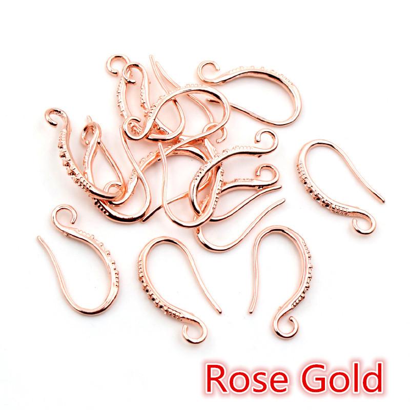 20pcs 19x10mm Rhodium Silver Gold Plated Earring Findings Earrings Clasps Hooks Fittings DIY Jewelry Making Accessories Earwire