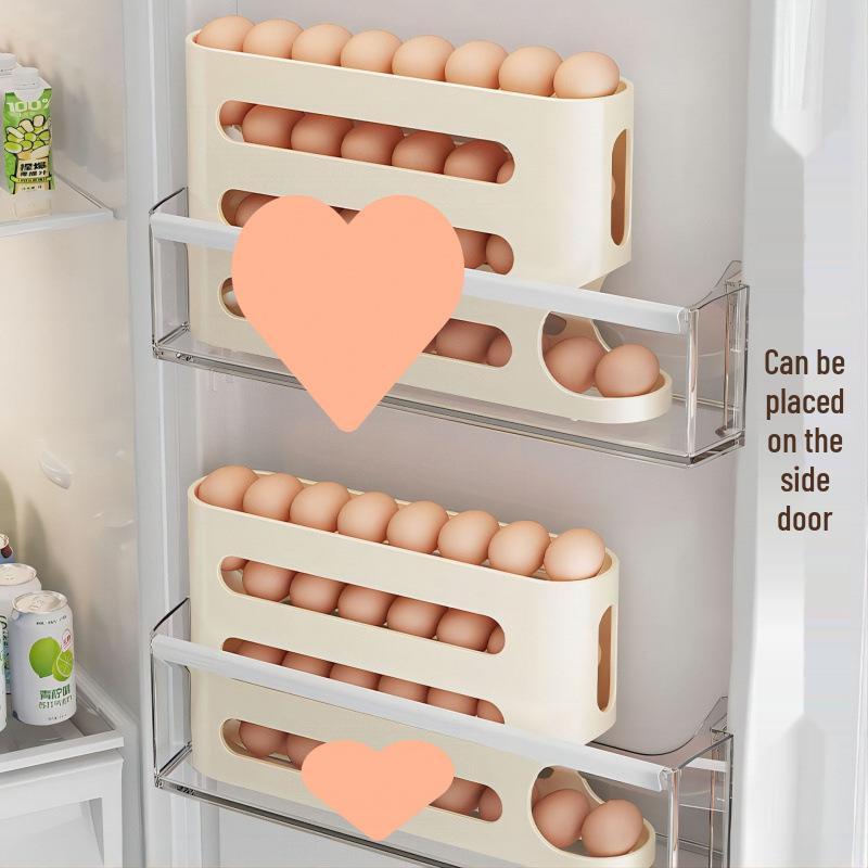 Automatic Rolling Egg Storage Tray for Refrigerator Door