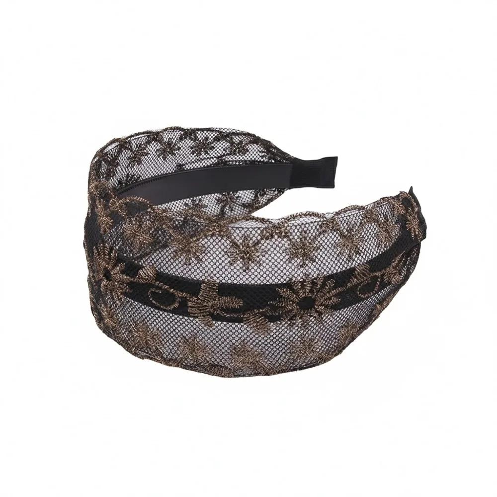 Fashion Vintage Lace Hair Hoop Anti Slip Hollow Lace Hairband Head Wrap Hair Accessories Elegant Women's Wide Headband Daily Use