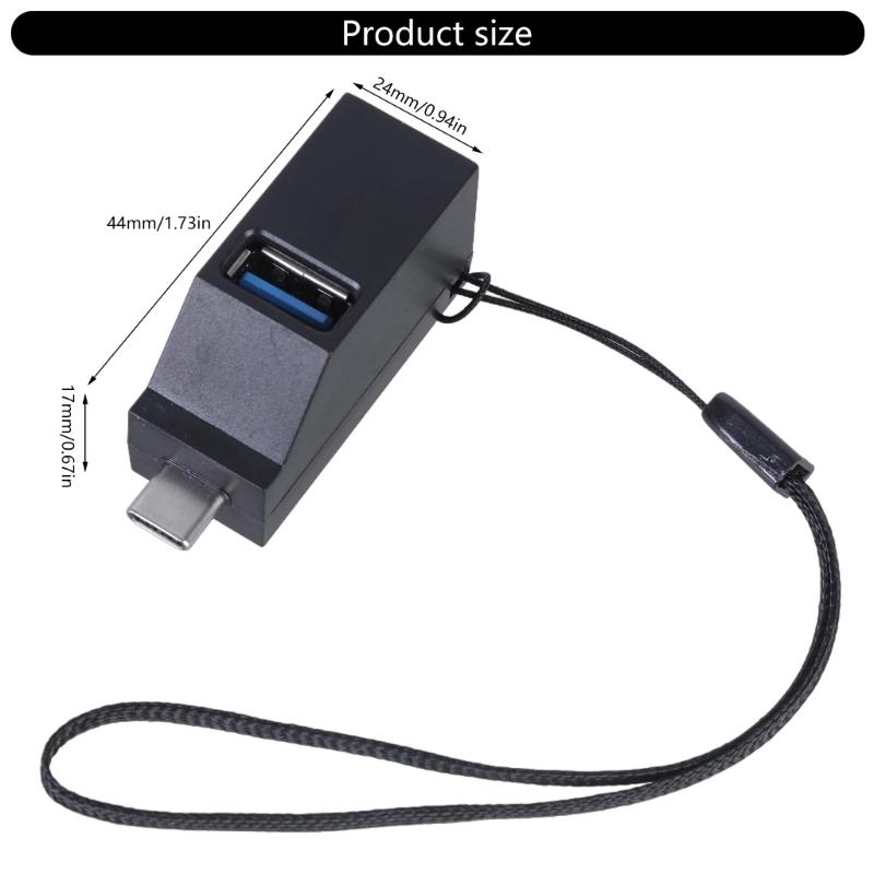 Type C to USB Hubs with 1 USB 3.0 and 2 USB 2.0 Port for Laptops Phones Tablets for Charging and Connectivitys