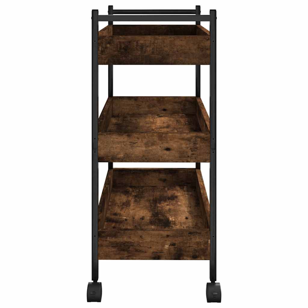 Vidaxl Kitchen Trolley, Smoked Oak, 50X30X70 Cm