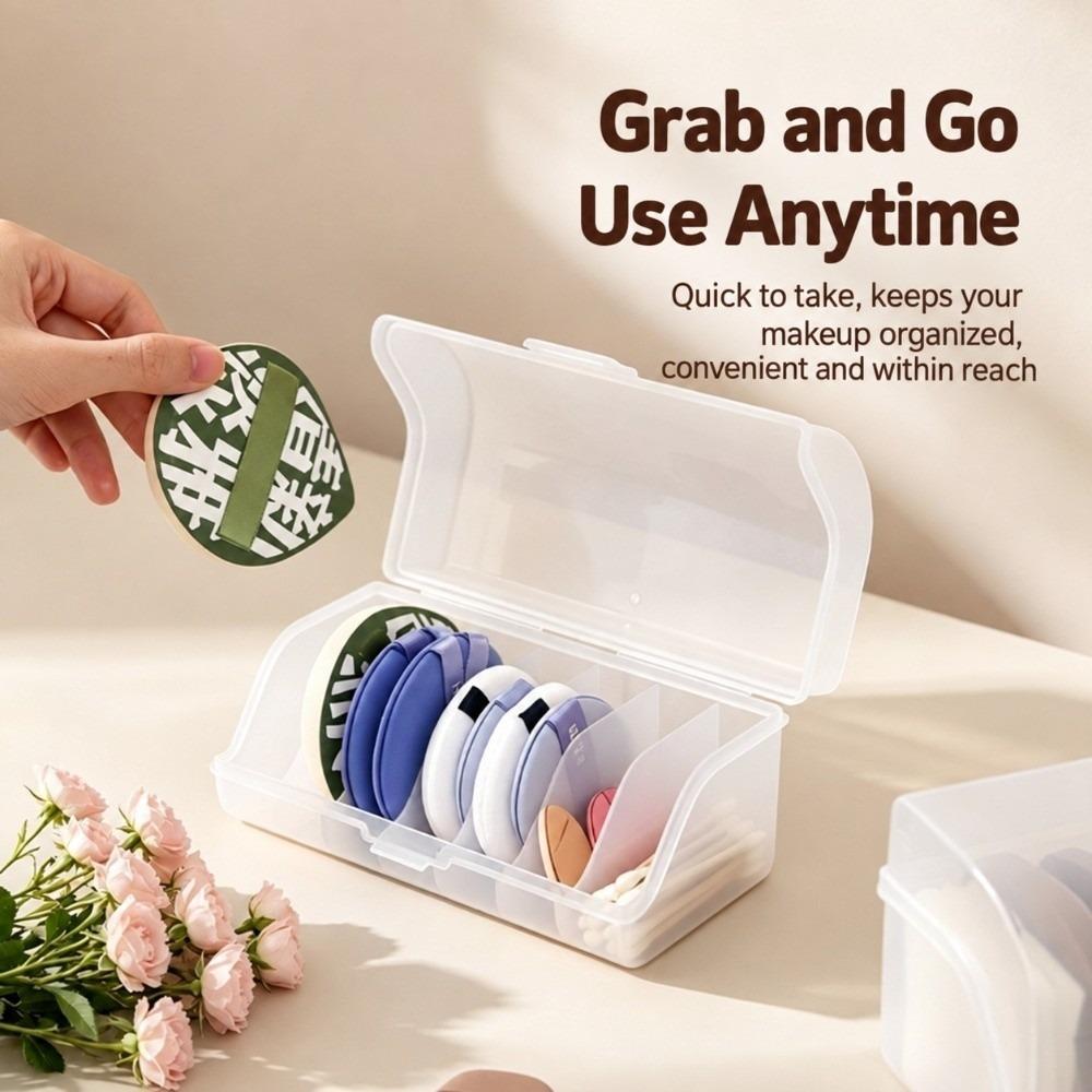 Dust-proof Powder Puff Case Clear Beauty Sponge Holder Makeup Blender Holder Home Travel