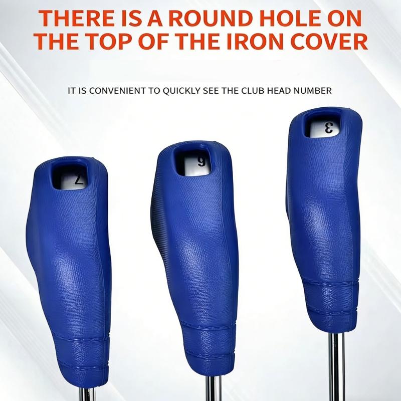 High Elastic Golf Iron Head Cover Thick Soft PU Golf Head Cover Replacement Headcover Protective Cover Protector