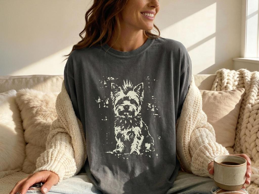 Vintage Punk Yorkie Shirt, Funny Yorkshire Terrier Tee, Yorkie Dog Lover Gift, Comfort Colors® Punk Dog T-Shirt