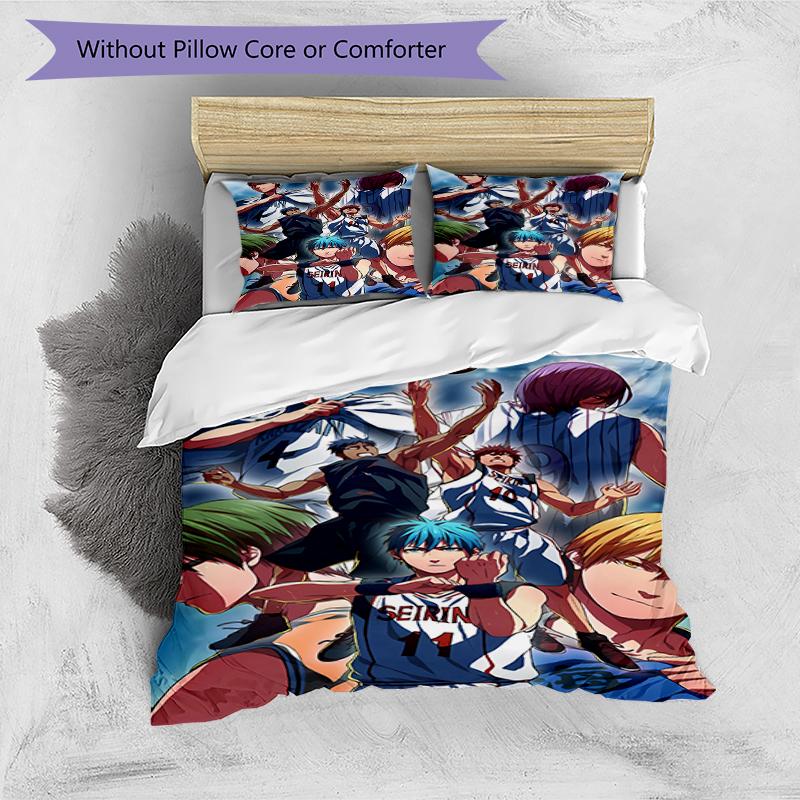 Set di biancheria da letto con 3 pezzi a tema Kuroko's Basketball2, set copripiumino include copripiumino e federe, perfetto per la decorazione della camera da letto in ogni stagione e come regalo