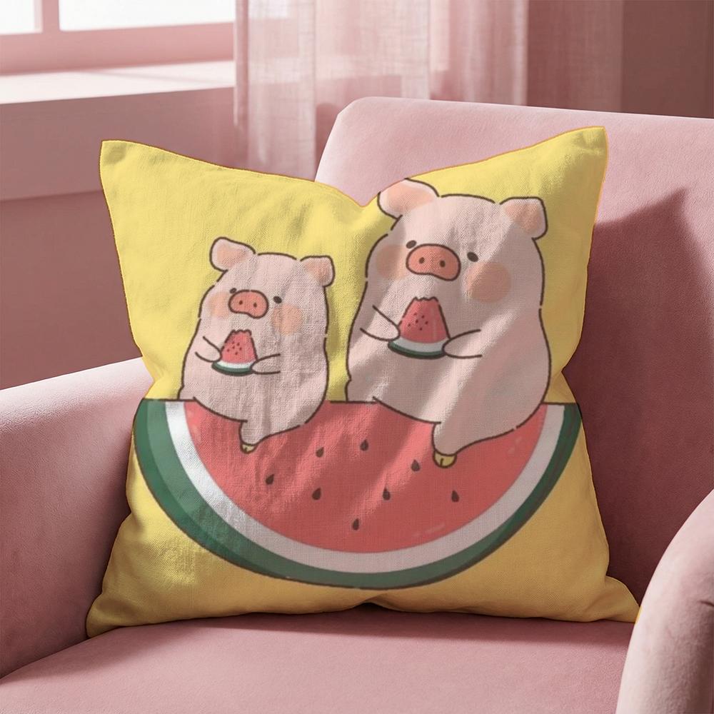 

Cartoon L-Lulu Pig Pink Cushion Cover Multi-Scene Pillow Cover for Home & Car - Reversible, Soft & Durable for Daily Use 30cmx30cm