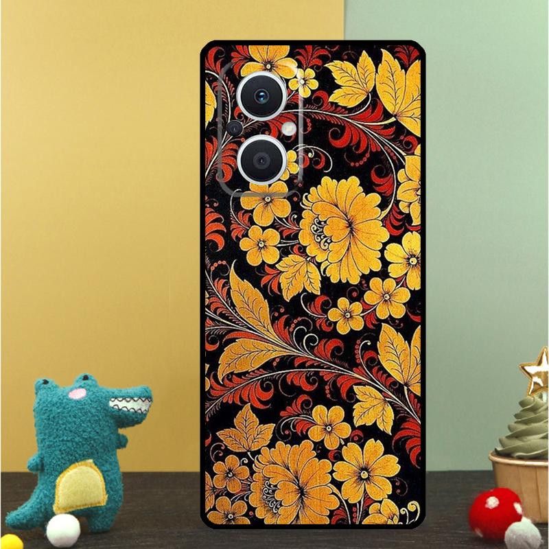 Russian Scarf Floral Case For OPPO Reno 15F 13F 14F 12 11 F 10 14 15 Pro 7 8 Lite OPPO Find X9 X8 X6 X5 Pro Cover