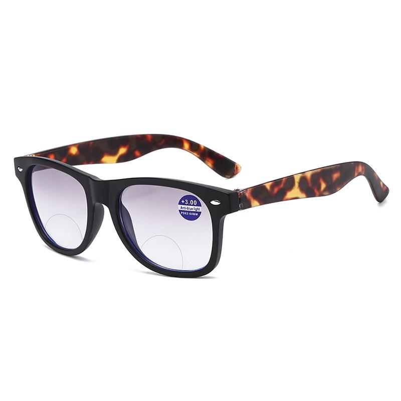 Progressive Color Sun Reading Glasses Double Light Far And Near Dual-Purpose Large Frame Rice Nail Reading Mirror