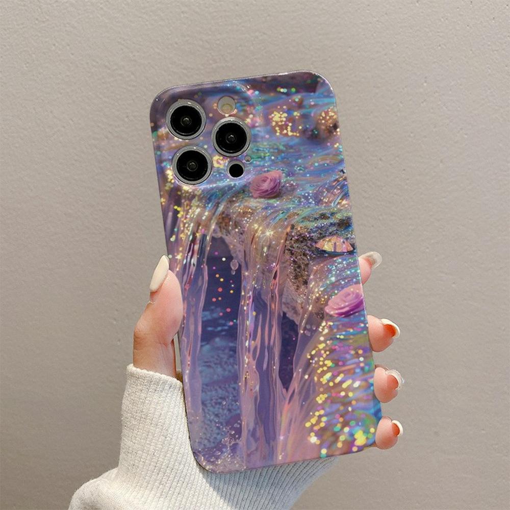 For iPhone 16 Pro Max Case Flowing Gold Pattern Hard PC Phone Cover