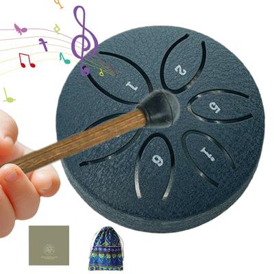 Regentrommel für Draußen 3 Zoll 6 Töne Stahltongtrommel für Outdoor Pädagogisches Heilendes Musikinstrument für Anfänger Schule