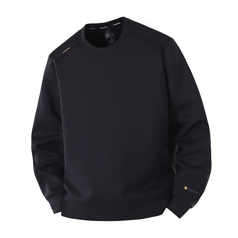 

Мужской осенне-зимний свитшот с круглым вырезом, повседневный топ с длинным рукавом L чёрный