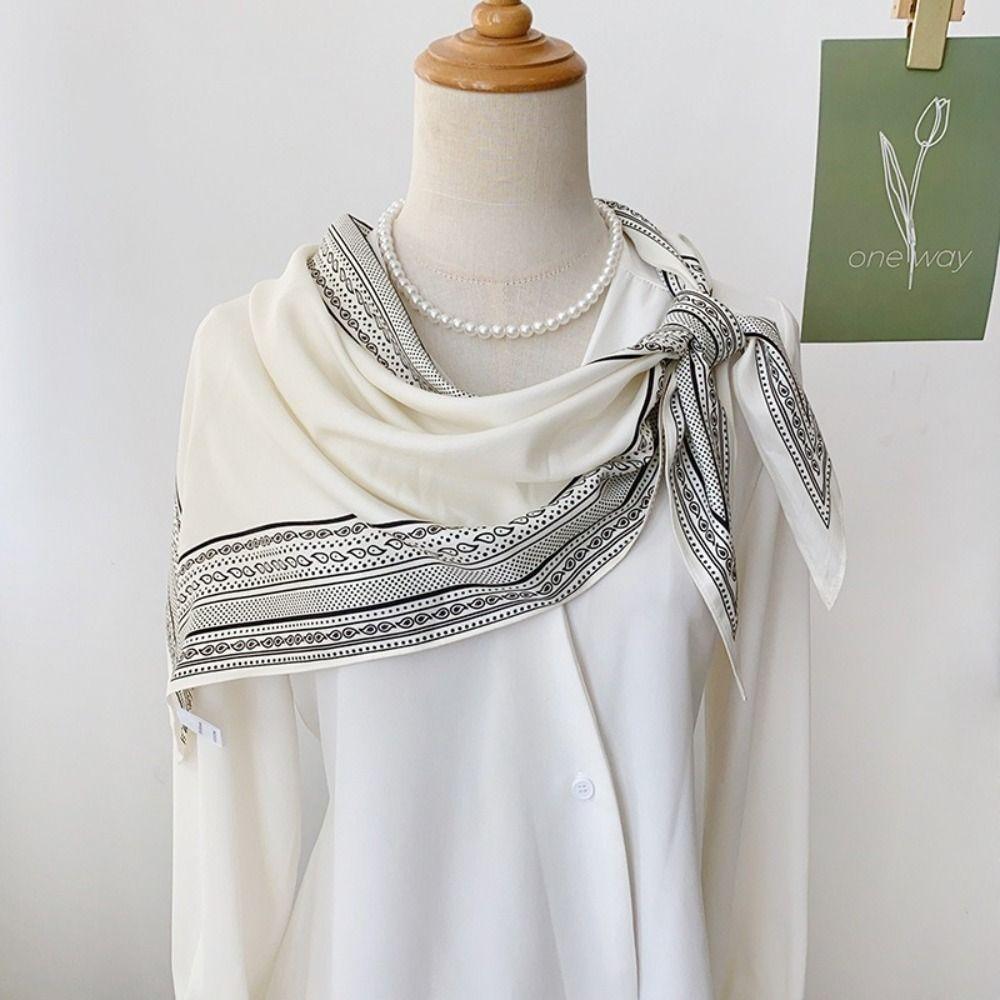 Women's Elegant Sun Protection Triangle Scarf Multiway Wrap Thin Silk Scarf Silk Like Twill Shawl