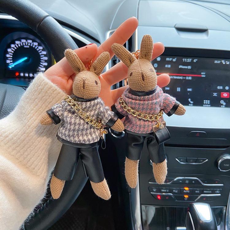 Cute Bunny Keychain In Various Colors Fashionable Bag Pendant For Women