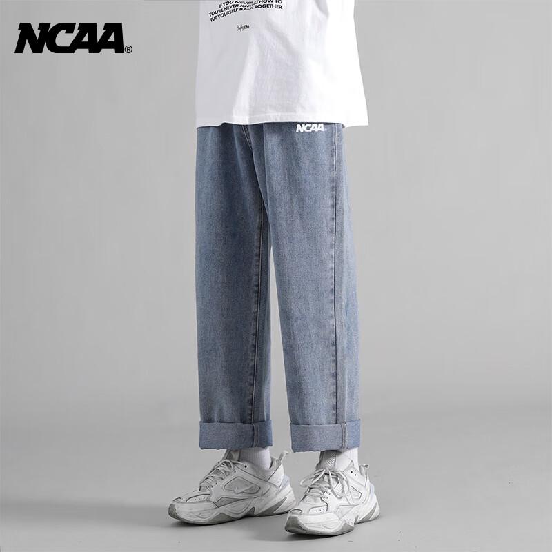 

NCAA College Style Loose Wide-Leg Straight Denim Jeans L