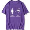 Funny My Girlfriend Pole Dance Graphic Vintage Cool Cotton Short Sleeve T Shirts O-Neck Harajuku T-shirt