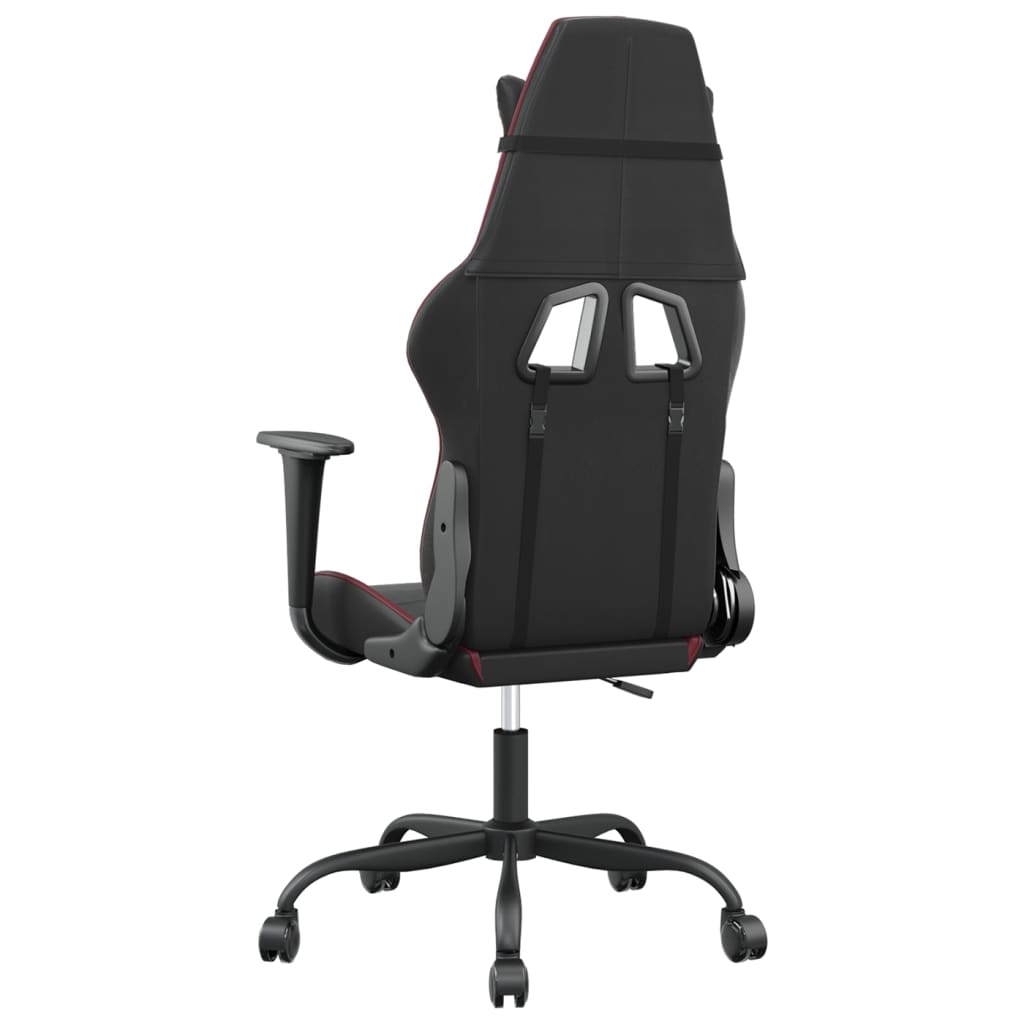 Gaming Chair Black and Burgundy Faux Leather